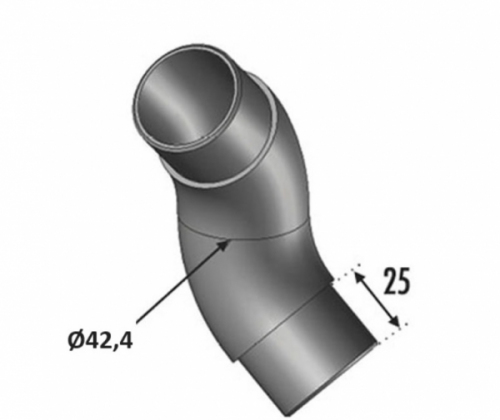 Connecteur réglable pour un tube d'un diamètre de 42.4mm et d'une épaisseur de 2mm. En inox 316.