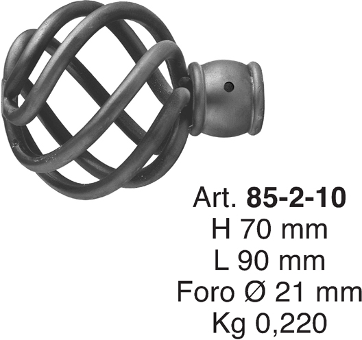 Embout de tringle à rideaux, motif vrille, côté droit ou côté gauche, en fer forgé. Hauteur 70mm Longueur 90mm Diamètre Ø21mm, convient pour des barres de Ø20mm. Fixation par vis (fournie avec). Livré brut, à peindre ou à vernir à votre convenance pour s'harmoniser parfaitement avec votre décoration intérieure. Ces embouts décoratifs sont la touche finale parfaite pour votre tringle à rideaux.