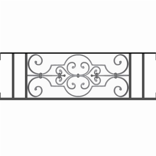 Appui de fenêtre type AF004 à visser dans votre tableau de fenêtre. Longueur finie de 1030mm et Hauteur finie de 314mm. Convient pour les tableaux de fenêtre de 1030mm. Main courante laminée de 1030mm de long en fer forgé sur le dessus. Motif au centre de 670mm de long par 290mm de haut. Le reste de la structure est en tube acier carré de 16mm de section.