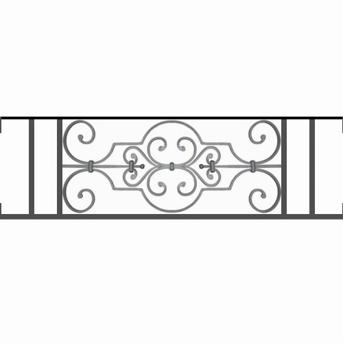 Appui de fenêtre type AF004 à visser dans votre tableau de fenêtre. Longueur finie de 1050mm et Hauteur finie de 314mm. Convient pour les tableaux de fenêtre de 1050mm. Main courante laminée de 1050mm de long en fer forgé sur le dessus. Motif au centre de 670mm de long par 290mm de haut. Le reste de la structure est en tube acier carré de 16mm de section.