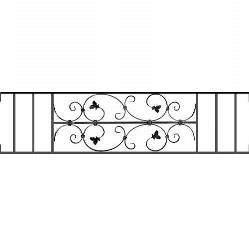 Appui de fenêtre type AF005 à visser dans votre tableau de fenêtre. Longueur finie de 1330mm et Hauteur finie de 310mm. Convient pour les tableaux de fenêtre de 1330mm. Main courante laminée de 1330mm de long en fer forgé sur le dessus. Motif au centre de 760mm de long par 290mm de haut. Le reste de la structure est en acier carré plein de 12mm de section.