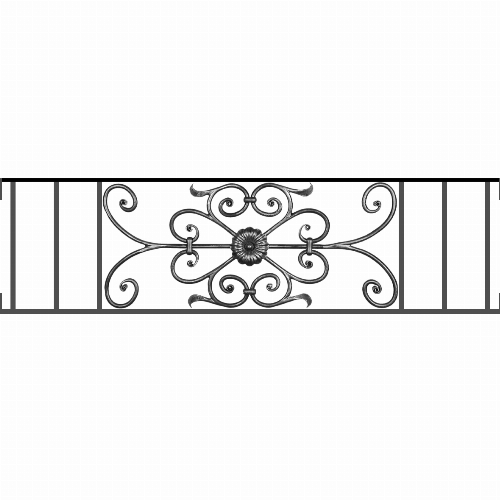 Appui de fenêtre type AF009 à visser dans votre tableau de fenêtre. Longueur finie de 1180mm et Hauteur finie de 320mm. Convient pour les tableaux de fenêtre de 1180mm. Main courante laminée de 1180mm de long en fer forgé sur le dessus. Motif au centre de 700mm de long par 300mm de haut. Le reste de la structure est en acier carré plein de 12mm de section.